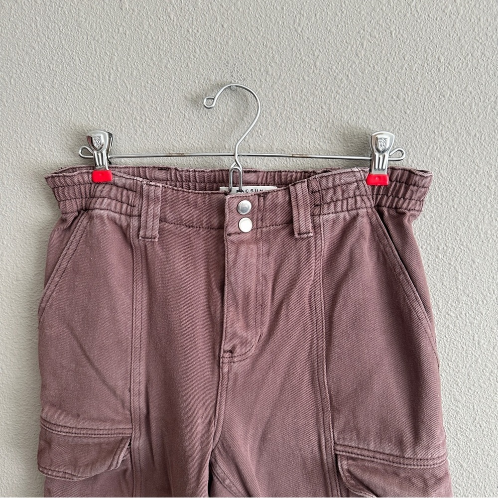 Pacsun Brown Elastic High Waist Cargo Jeans Medium - Picture 4 of 14